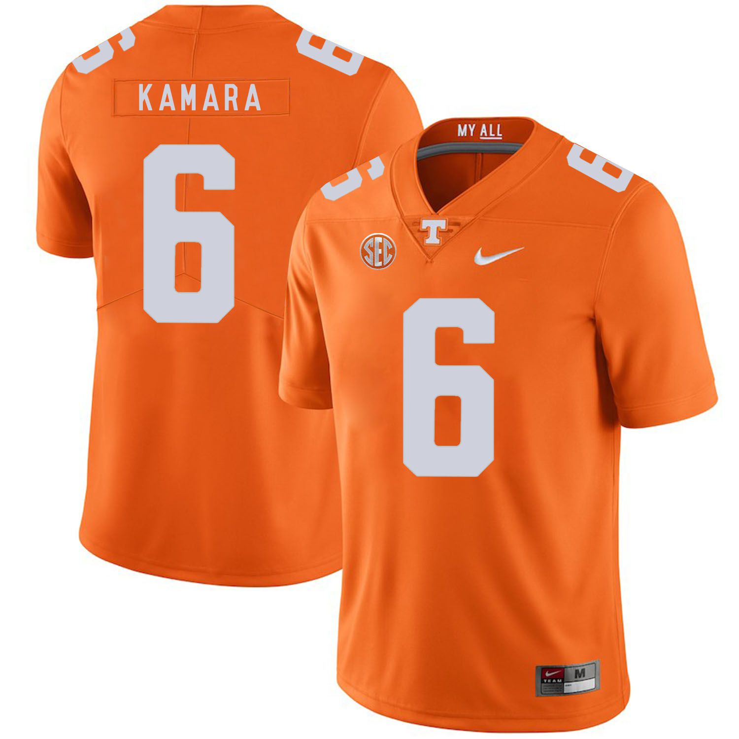 Men Tennessee Volunteers 6 Kamara Orange Customized NCAA Jerseys